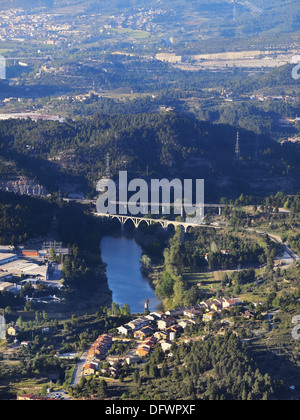 View from Montserrat - a multi-peaked mountain near Barcelona, Catalonia, Spain. Stock Photo