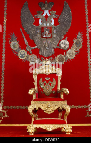 The Small Throne Room, is dedicated to Peter the Great, Peter the Great Memorial Hall,Winter Palace, Hermitage State Museum, St. Petersburg, Russia Stock Photo