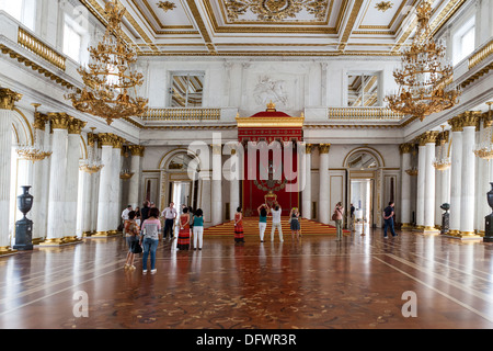 The Small Throne Room, is dedicated to Peter the Great, Peter the Great Memorial Hall,Winter Palace, Hermitage State Museum, St. Petersburg, Russia Stock Photo