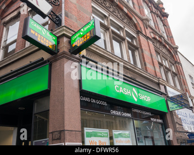 The Cash Shop payday loan, and cheque cashing shop in Nottingham, United Kingdom, UK. Stock Photo