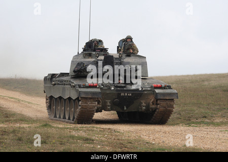 Challenger 2 tank on Salisbury Plain Training Area Stock Photo