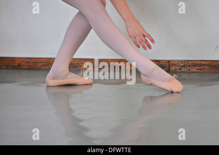 ballerina in a dance studio Stock Photo