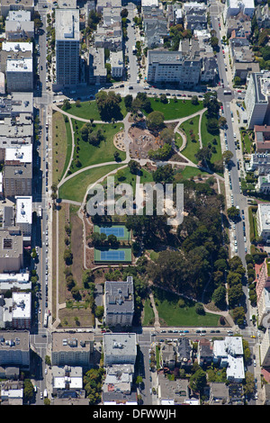 aerial photograph Lafayette Park, Pacific Heights, San Francisco Stock Photo