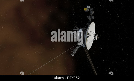 Voyager 1 spacecraft entering interstellar space. Stock Photo