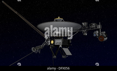 Artist's concept of one of the twin Voyager spacecraft. Stock Photo