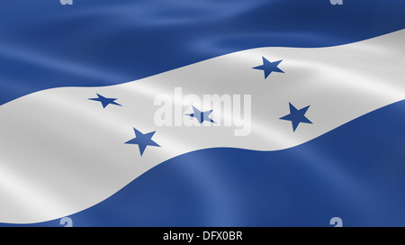 Honduran flag in the wind. Part of a series. Stock Photo