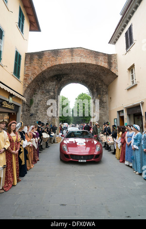 Ferrari, Red, Mille Miglia, 1000 Miglia, Motor Race, Gate, People, spectator Stock Photo