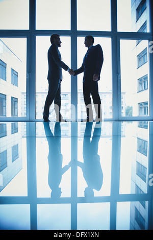 Photo of successful businessmen handshaking after striking deal Stock Photo