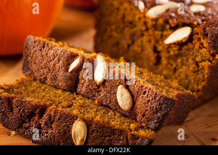 Organic Homemade Pumpkin Bread Freshly Baked for Thanksgiving Stock Photo