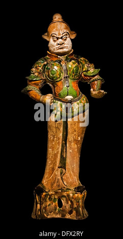 Guardian Figure ( burial chamber of a Chinese tomb )  Tang Dynasty 700 - 750 China  Museum Stock Photo