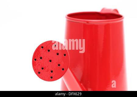 red watering can isolated on white background Stock Photo