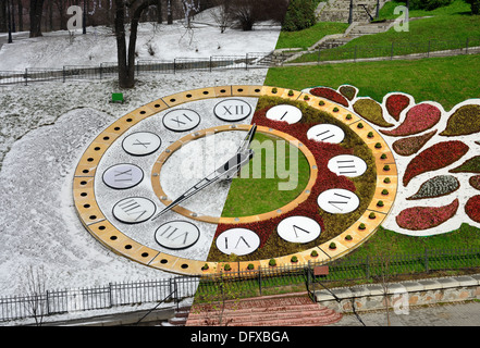 change winter to summer time on big clock Stock Photo