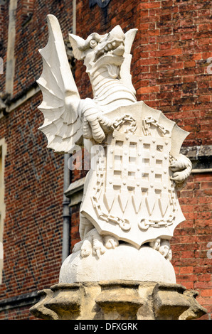 Heraldic dragon statue at Hampton Court - London, England Stock Photo