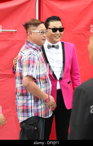 Hong Kong, China. 3rd Oct, 2013. Korean top star Psy shoots commercial ad in Hong Kong, China on Thursday October 3, 2013. © TopPhoto/Alamy Live News Stock Photo