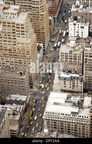 Aerial view of the Fifth Avenue in Manhattan. New York City USA Stock ...