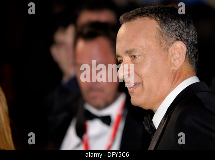Tom Hanks at the Gala Premiere of 'Captain Phillips', London, 9th October 2013 Stock Photo