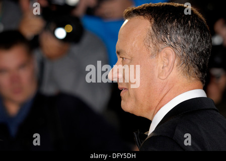 Tom Hanks at the Gala Premiere of 'Captain Phillips', London, 9th October 2013 Stock Photo