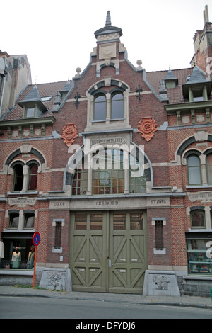 Interesting building Charpentes Metalliques (Metallic Structures) in historic Ghent (Gent), East Flanders, Belgium. Stock Photo