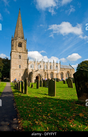 St Marys Parish Church exterior Masham village North Yorkshire Dales England UK United Kingdom GB Great Britain Stock Photo