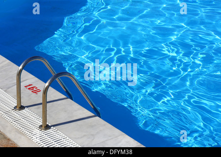 swimming pool with crystal clear blue water Stock Photo