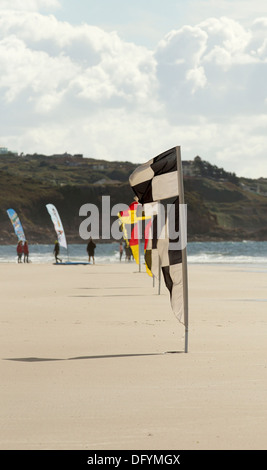 RNLI  Lifeguards on St Ouen's beach Jersey Channel Islands Stock Photo