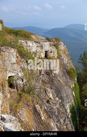 Beautiful mountains landscape in Crimea. Tepe Kermen Stock Photo