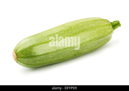 Single fresh zucchini isolated on white Stock Photo