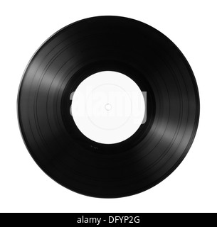 New vinyl record with empty label isolated on white Stock Photo