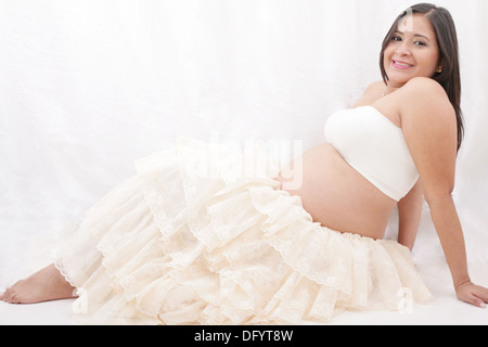 Beautiful pregnant woman posing Stock Photo