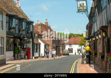 High Street, Alfriston, East Sussex, England Stock Photo