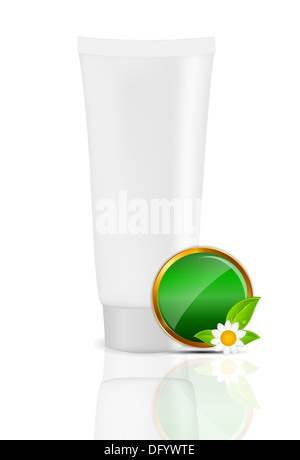 White cream tube with natural sign vector illustration Stock Photo - Alamy