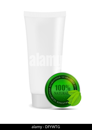 White cream tube with natural sign vector illustration Stock Photo
