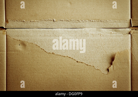 Closeup of ripped brown paper texture Stock Photo