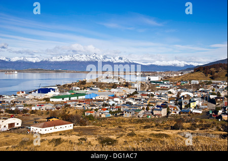 Ushuaia is the capital of the Argentine province of Tierra del Fuego Stock Photo
