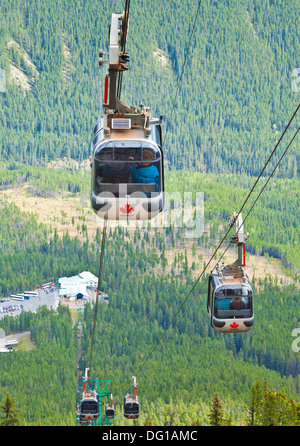 Banff gondola cable car up Sulphur Mountain Banff National Park Alberta Rockies Canada Stock Photo