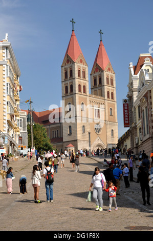 St Michael's German Cathedral,Qingdao,Shandong,China. Stock Photo