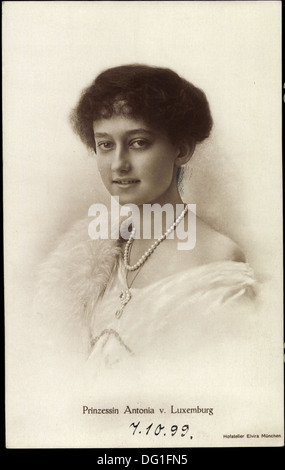 Ak Prinzessin Antonia von Luxemburg, Gemahlin von Kronprinz Rupprecht v Bayern; Stock Photo