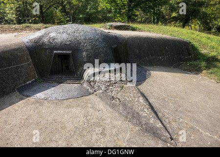 First World War One machine gun bunker type Casemate Pamard of WW1 Fort de Souville, Lorraine, Battle of Verdun, France Stock Photo