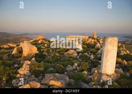 europe, greece, dodecanese, patmos island, panorama Stock Photo