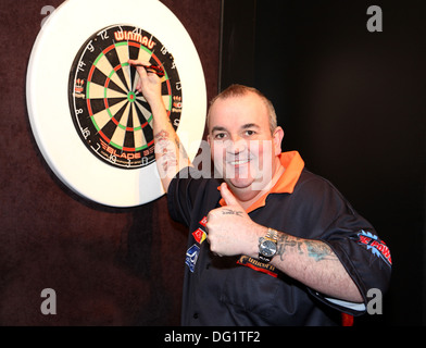 Phil taylor darts player Stock Photo