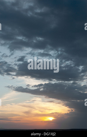 Cloudy sunset in Texas Stock Photo