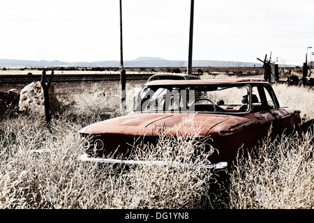 Old Abandoned Cars in Desert Stock Photo