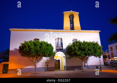 Ibiza Santa Gertrudis de fruitera church Santa Eulalia in Balearic islands Stock Photo