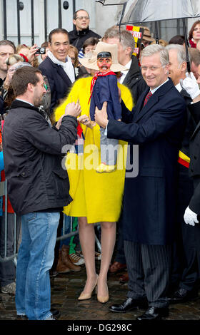 King Philippe, Filip of Belgium and Queen Mathilde with their children ...