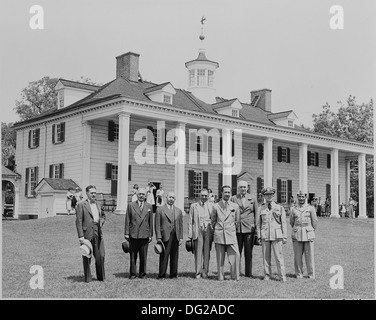 Prince Abdul Ilah of Iraq and representatives of the governments of the United States and Iraq standing in front of... 199097 Stock Photo