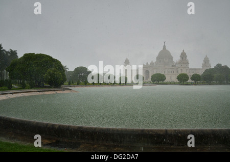 Victoria Memorial building during the monsoon season in Kolkata, India Stock Photo