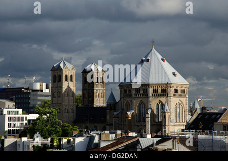 view over the rooftops of cologne of st gereon church germany Stock Photo
