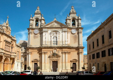 St Paul's Cathedral Mdina Malta Stock Photo