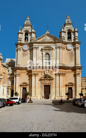 St Paul's Cathedral Mdina Malta Stock Photo