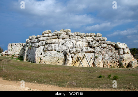 Outer wall Ggantija Temples Gozo Malta Stock Photo